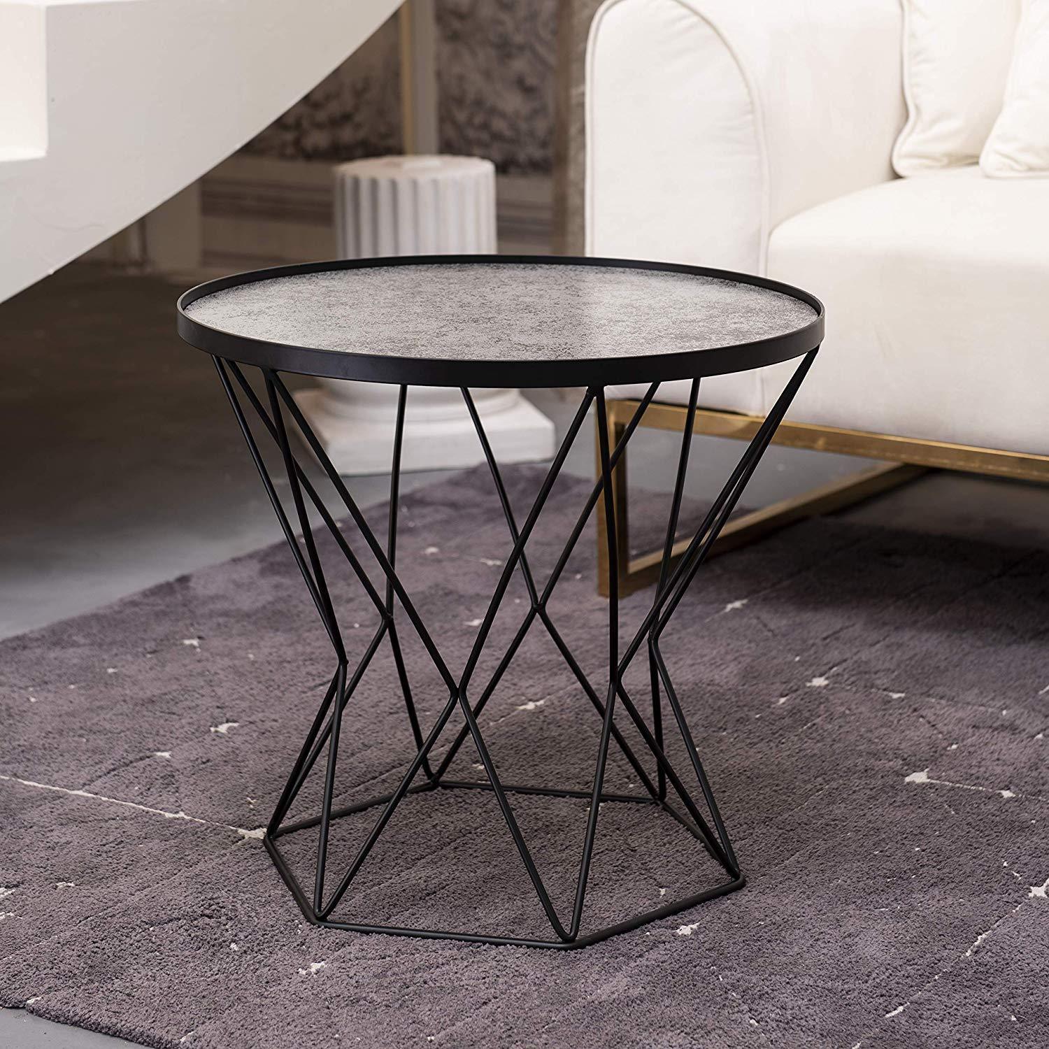 art leon small round end table modern glass top metal frame accent the stylish talbe just right for you which can meet most contemporary decor style this gorgerous placed not teak