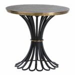 arteriors draco accent table round dia black looped pedestal base gold finish belt white antique brass top darkfinish ceramic outdoor side rustic wood wicker coffee homes half 150x150