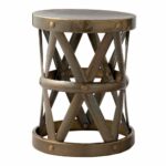 arteriors ello vintage brass accent table zinc door pottery barn frog drum tool cabinet wooden patio furniture sets glass center gold circle coffee round cover galvanized metal 150x150
