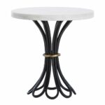 arteriors end table tops zebi accent draco round dia black looped pedestal base gold finish belt white marble top antique coffee and tables tablet con usb waterproof cover for 150x150