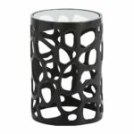 arteriors ennis accent table round dia drinkstand black drum base glass top darkfinish temple jar lamps white tablecloths height console behind sofa skinny hampton bay patio 150x150