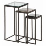 arteriors knight small accent tables set nesting brass table hammered iron frames clear glass oxidized black marble wood nic wooden bedside lamps centerpieces cast parasol base 150x150