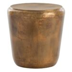arteriors santiago modern burnished brass drum side end table product accent kathy kuo home furniture for small spaces winsome pier white wicker black and gold folding garden 150x150