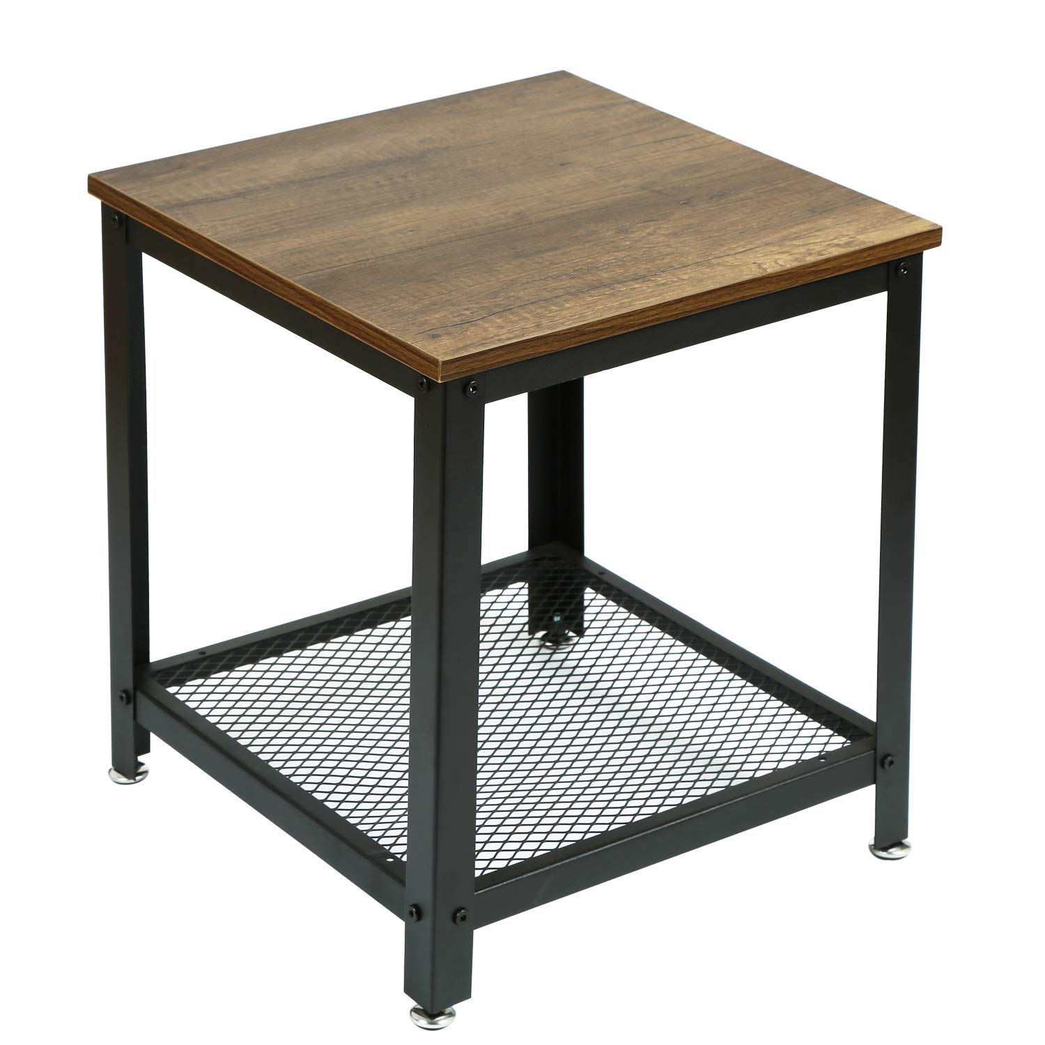 asense side table tier with storage shelf unique accent end tables wooden top sturdy metal frame height inches kitchen dining natural wood coffee media stand couches folding