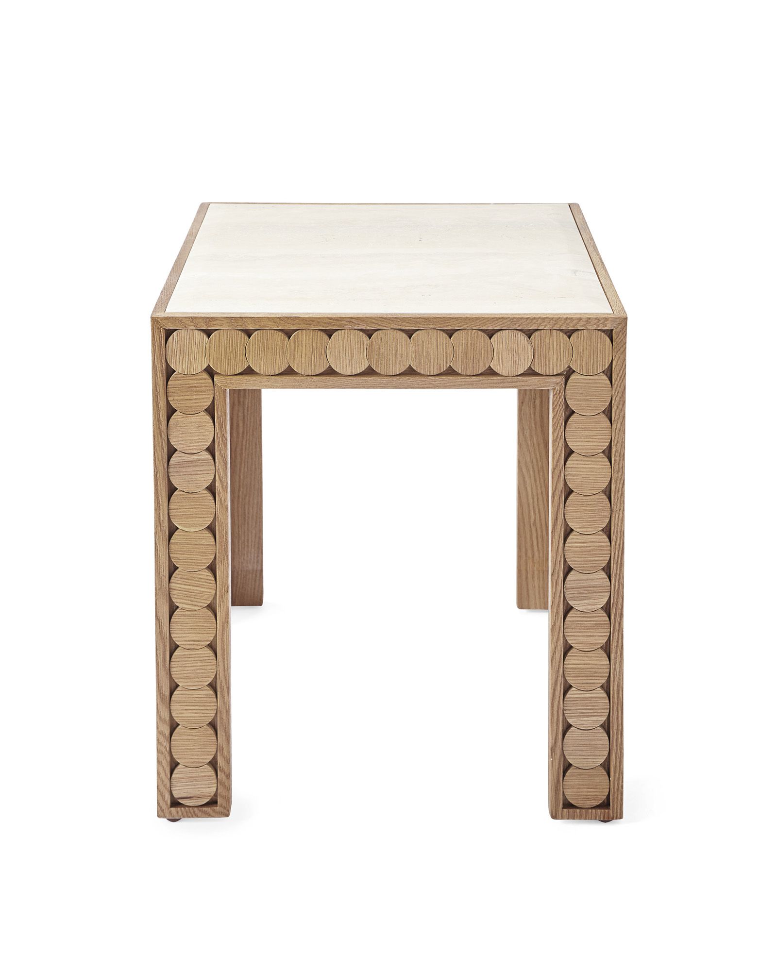 ashbury side table living furniture minsmere cane accent inspired beautiful antique paired handcarved oak base with elegant travertine top hand applied discs attractive detail