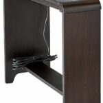ashley furniture signature design carlyle chairside end table accent with usb port rectangular ports contemporary almost black hope that you set side tables wide oak threshold 150x150