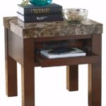 ashley furniture signature design kraleene end table accent with usb port pull out tray ports contemporary dark brown kitchen dining small grey coffee chestnut carpet tile trim 150x150