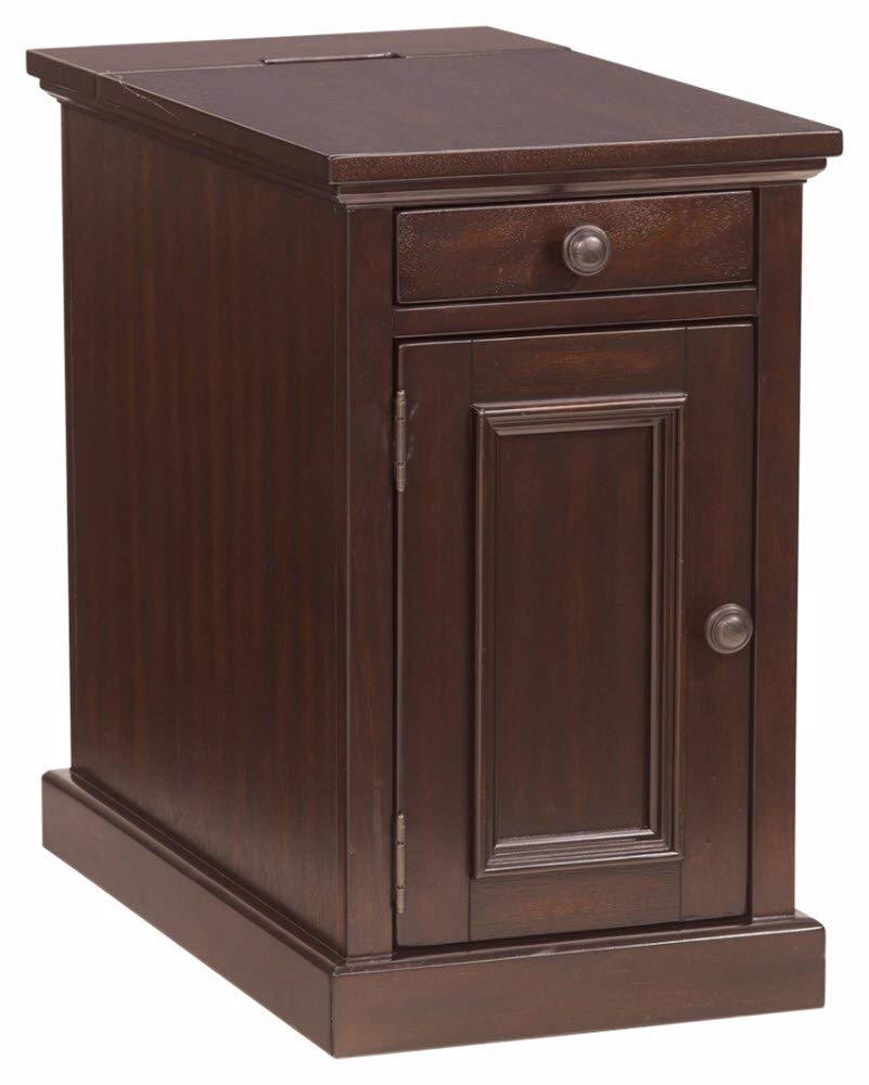 ashley furniture signature design laflorn chairside accent table with usb end rectangular sable brown kitchen dining living room cabinets and chests vintage mid century chairs