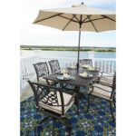 ashley signature design burnella outdoor dining set umbrella products color threshold accent table burnellaoutdoor stacking coffee tables console furniture small narrow teal 150x150