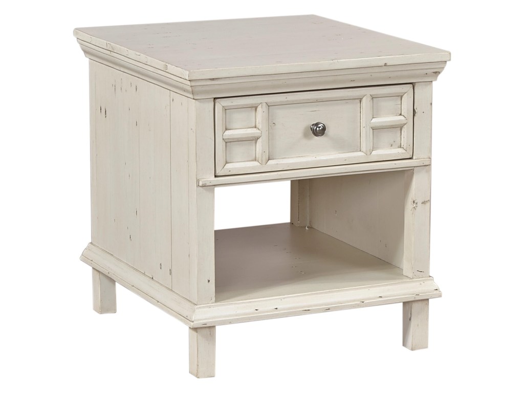 aspen preferences end table with drawer and shelf sadler home products aspenhome color lin fretwork accent blue preferencesend roland drum stool west elm media console hobby lobby