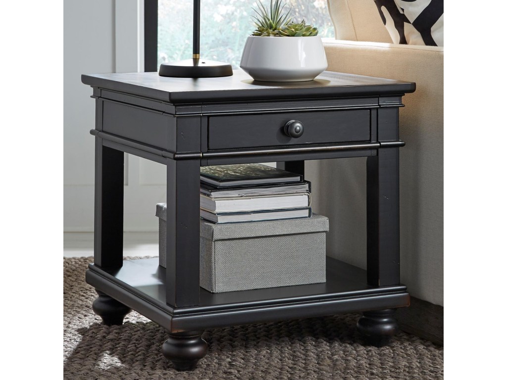 aspenhome oxford one drawer end table with turned feet homeworld products color blk leg accent threshold furniture tables cordless bedside lights wooden centre designs glass top