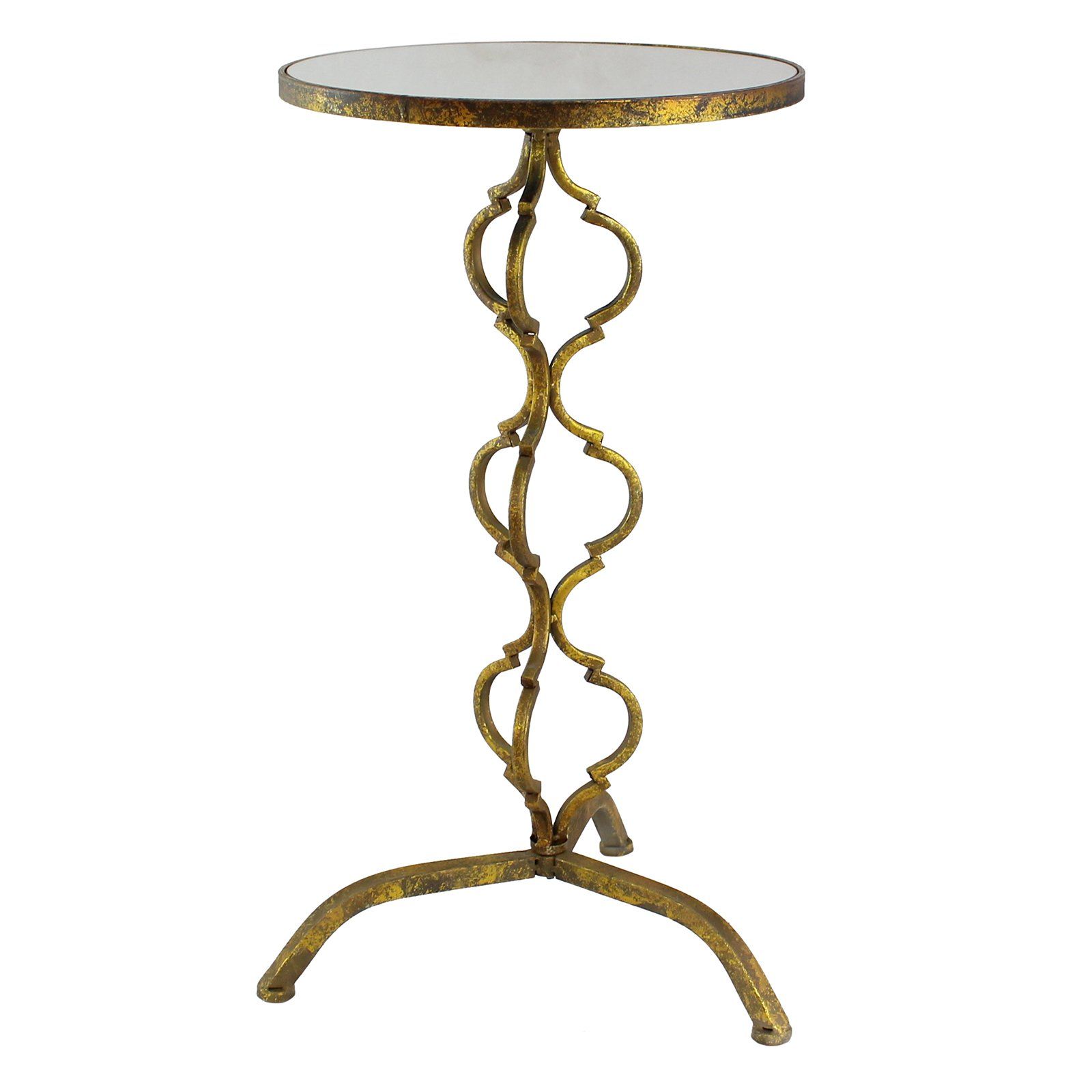 aspire home accents myra gold metal accent table products pedestal three dimensional ogee designs create the base this wood furniture sofa plans childs drum stool modern round