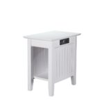 atlantic furniture nantucket white chair side table with charging end tables accent station top ashley chairside modern mats living room cabinet half moon mirrored console oak 150x150