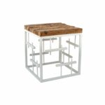 aurelle home rustic modern white solid wood accent table oak tables free shipping today unique coffee designs slim console with storage pub bar height mosaic dining and chairs usb 150x150