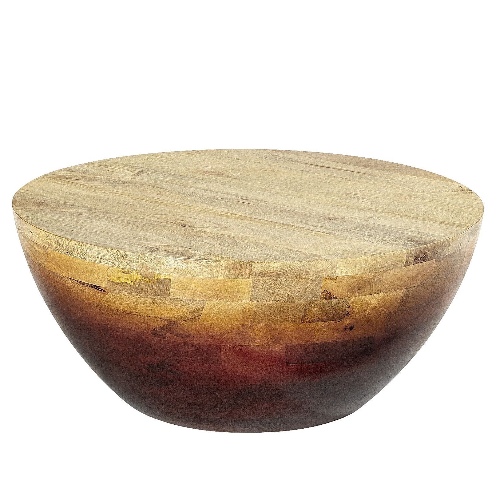 avani coffee table renie and stacey living room mango wood drum accent simple sculptural our exotic makes hand hewn each piece constructed richly grained strips that copper marble