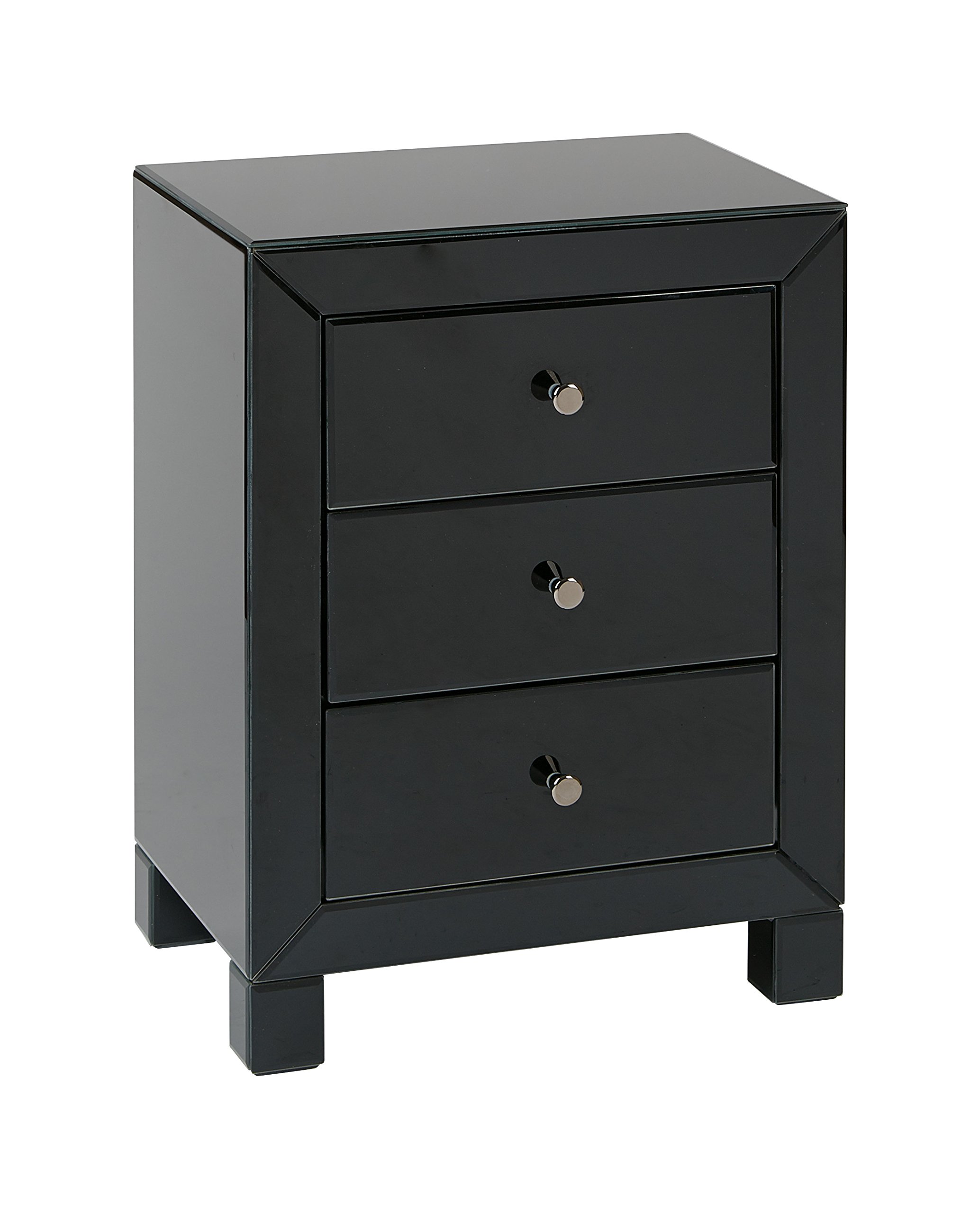 ave six reflections drawer accent table with mirrored three finish black glass kitchen dining corner computer desk hutch patio cushions ikea closet storage trestle bench seat