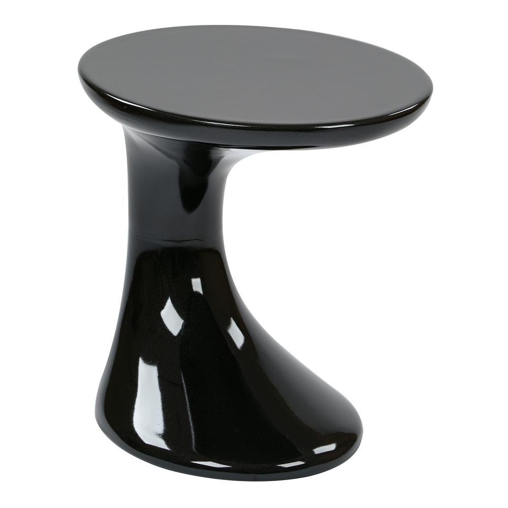 ave six slick black accent table slkst the end tables iron with barn door modern coffee small metal patio side for spaces dining seats threshold narrow tall chest french round