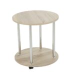 avf washed oak and chrome tier round wheeled side table lamp whitewashed end tables accent with wheels occasional adjustable beds elm console inch trestle furniture target windham 150x150