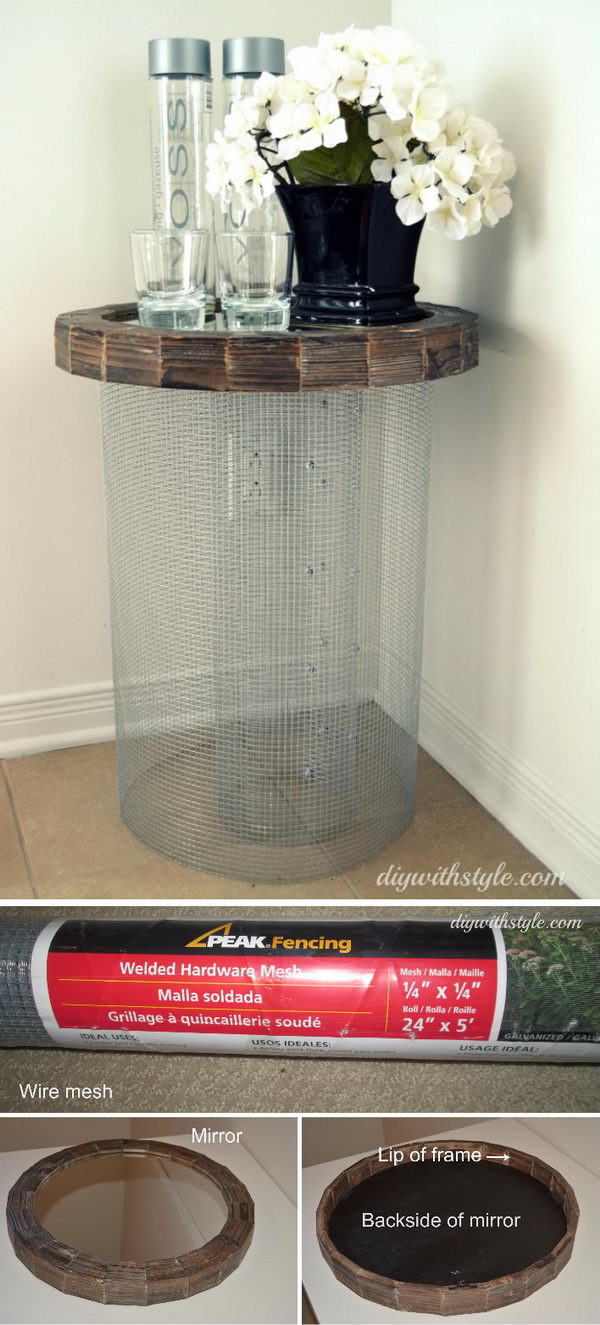 awesome diy side table ideas for outdoors and indoors hative tutorials gold wire accent mesh mirror dark grey end tables low light houseplants unfinished wood nightstand black