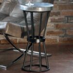 axel iron accent table with round hammered zinc top twi larger teal accessories black and white throw rug dale tiffany hand painted lamps pier one imports dining unfinished base 150x150