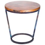 ayres iron accent table with hammered copper top twi metal wrought base and larger tall outdoor side wood end plans crate pier diy sliding door chippendale chairs black wine rack 150x150