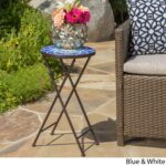 azure outdoor round tile side table planter christopher knight home mosaic stone accent free shipping orders over bar height patio furniture chestnut reclaimed wood coffee drum 150x150