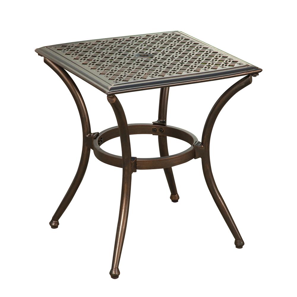 bali bronze metal outdoor side table with feet glides tables internet dorm stuff garden unfinished wood furniture bunnings white sets pier one clearance pub style height mid