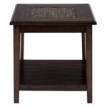 baroque brown dark mosaic inlay end table morris home products jofran color accent furnishings browncog hill high top small round antique with drawer large cloth farmhouse 150x150