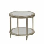 bassett mirror company vanesta round silver finish wooden pedestal accent table end small ant battery powered house lights garden furniture tables floor transitions white desk 150x150