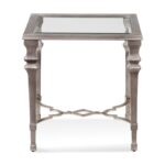 bassett mirror hollywood glam sylvia square end table products color metal accent glamsylvia farm chairs cream linen tablecloth bathroom wall clock target toddler bedding dining 150x150