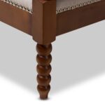 baxton studio beaumont modern classic walnut brown finish wood and tsf beige spindle accent table fabric upholstered lounge chair unwanted furniture office wall cabinets beach 150x150