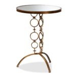 baxton studio issa modern and contemporary antique gold finished metal glass accent table mirrored round mirror with drawer tan plastic tablecloths long narrow behind couch coffee 150x150