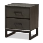 baxton studio parris rustic grey wood and black metal drawer nightstand outdoor drum accent table kitchen design ideas transitional style end tables ikea white dining curved cigar 150x150