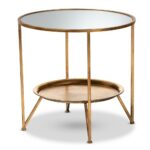 baxton studio tamsin antique gold accent table with tray shelf end tables round wicker and chairs metal coffee console wine storage bedside ideas centerpiece pier one chair covers 150x150