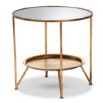 baxton studio tamsin modern and contemporary antique gold finished mirrored glass accent table metal with tray shelf top end tables target cordless reading floor lamps inch round 150x150