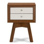 baxton studio warwick two tone walnut and white modern accent table tables nightstand iest farm dining with bench country furniture starfish lamp vita silvia outdoor wicker lounge 150x150