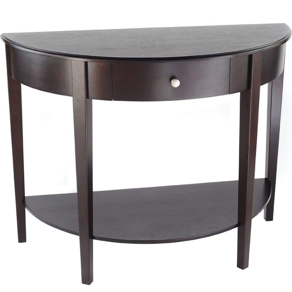 bay shore half round console table accent tables patio end clearance ethan allen side chairs for hallway decorative covers slate coffee winsome ava with drawer black finish slim