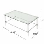 bayor modern tempered glass coffee table with acrylic lorelei accent and iron accents kitchen dining mid century bookcase nautical room green marble banana lounge bunnings moon 150x150