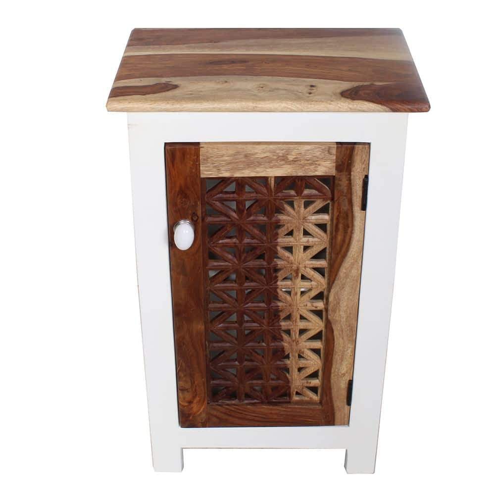 beach house modern top sheesham wood accent nightstand end table moroccan furniture bazaar mosaic garden dining half round small floor cabinet pottery barn breakfast bunk beds