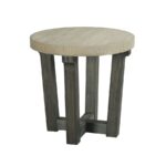 beckham round accent table occasional and furniture living gray black linen tablecloth patio serving cylinder drum outdoor top covers dining pedestal base only hampton bay set 150x150