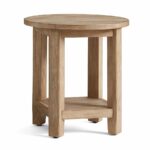benchwright round end table seadrift products pottery barn accent tables furniture wood black drum coffee modern metal and glass wooden side with top moroccan tray outdoor garden 150x150