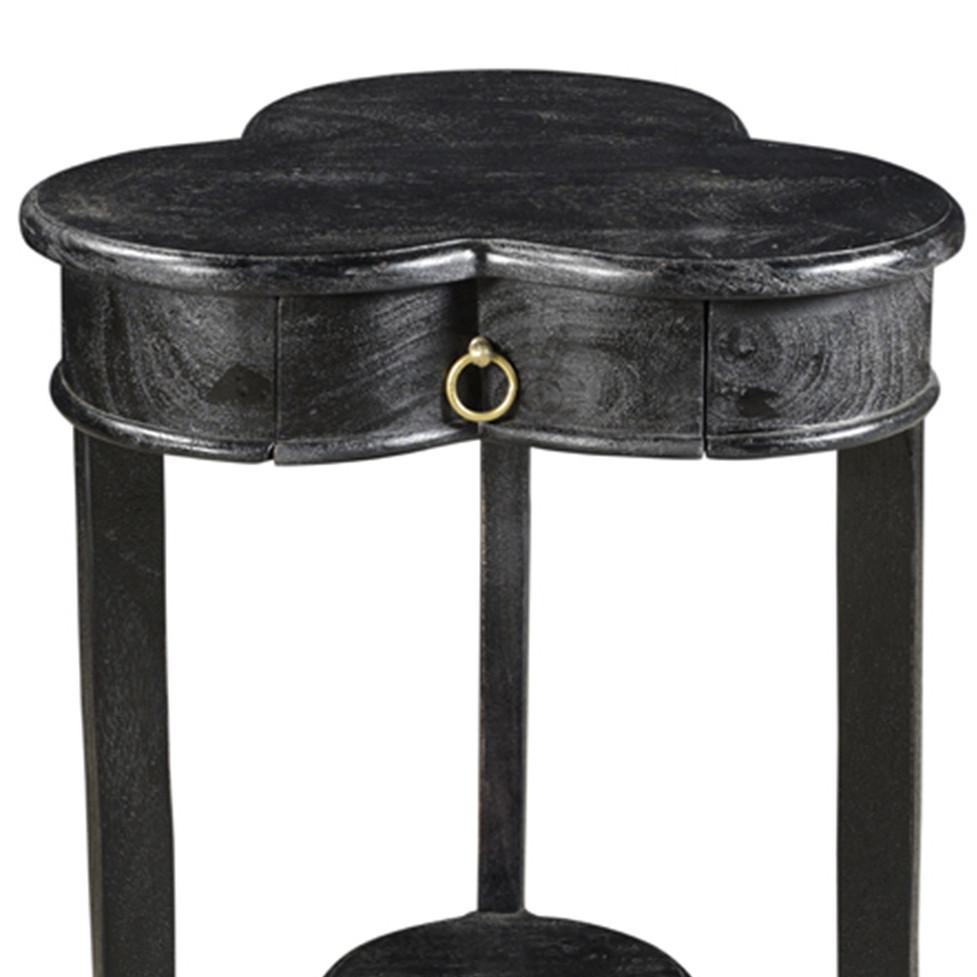 bengal manor mango wood clover leaf drawer ebony accent table crestview collection home goods tables white dresser marble box coffee end with shelf underneath colorful lamps oak