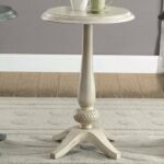 benzara antique white wood round accent table free shipping today ice box cooler side metal folding stainless steel kitchen island iron furniture glass bedside drawers sofa 150x150