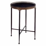 benzara blavk iron marble round accent table black copper metal tiny furniture west elm dining room drawer pulls and knobs white gloss nest tables target tall cantilever umbrella 150x150