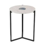 benzara white marble agate accent table with black metal base stunning free shipping today large side gold drum end changing cover wooden garden blue tables living room furniture 150x150