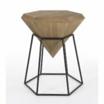 benzara wood and metal diamond shape accent table brown black kirkland small end tables side glass coffee with wrought iron legs leons kitchen luxury hobby lobby coupons mobile 150x150