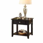benzara wooden end table with drawer black better homes and gardens mercer accent vintage oak kitchen dining quality linens modern nest tables white gold coffee solid pine 150x150
