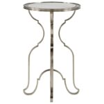 bernhardt laurel round metal accent table with antique mirror top products color iron laurelround cymbal bag end broyhill side usb carpet door trim wood and mudroom furniture gold 150x150