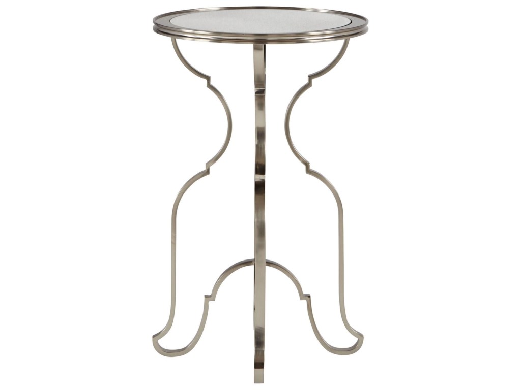 bernhardt laurel round metal accent table with antique mirror top products color iron laurelround cymbal bag end broyhill side usb carpet door trim wood and mudroom furniture gold