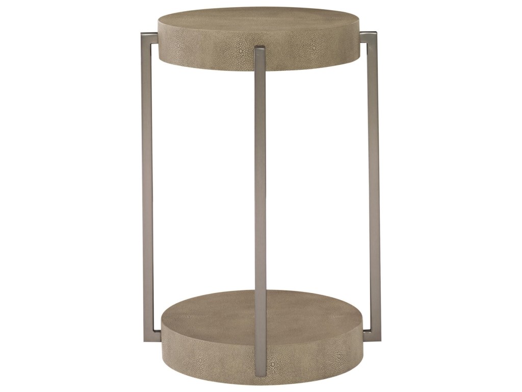 bernhardt mosaic round end table with faux shagreen wrapped products color threshold accent top and base pool covers bunnings kmart kids set three nesting tables small retro side